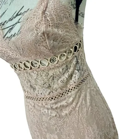 Victoria’s Secret Dream Angels Floral Slip Dress Lace & Ring Semi-Sheer - Small - Picture 4 of 11